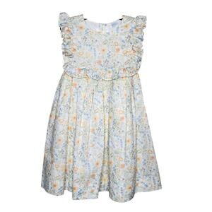 Edgehill Collection Rebecca Bahn Yellow Floral Summer Dress & Bow Girl's Size 6